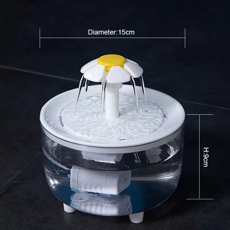 Automatic Pet Water Fountain with USB Power, Silent Operation, 1200ml Capacity, Recirculating Filtered Water Dispenser for Cats